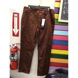 Diane Gilman dg2 women’s pull on straight jeans size 16 chestnut new from HSN